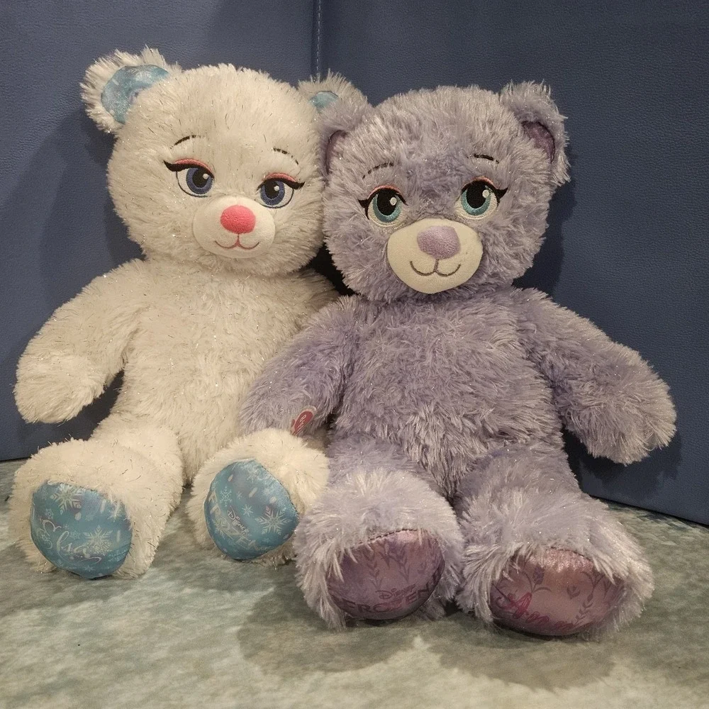 Build A Bear Disney‎ Frozen Anna Elsa Princess Bear Plush Bundle BAB